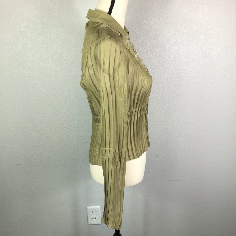 Cotlac Pleated Button-Down Blouse - image 5